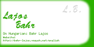 lajos bahr business card